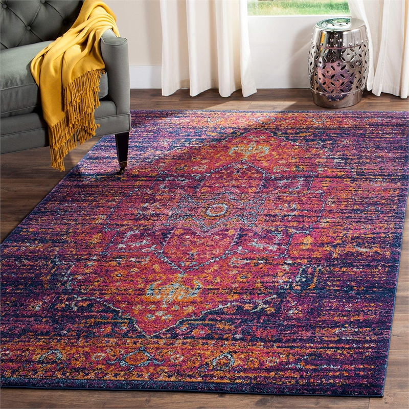 Safavieh Evoke 3' x 5' Rug in Gray and Navy
