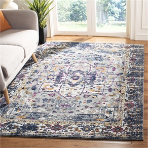 Safavieh Evoke 6'7&quot Square Rug in Gray and Navy