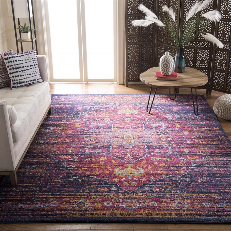 Safavieh Evoke 8' x 10' Rug in Gray and Navy
