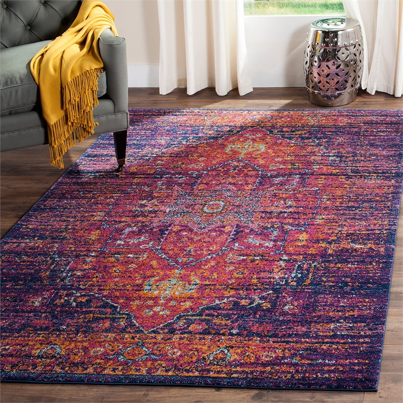 Safavieh Evoke 9' x 12' Rug in Gray and Navy