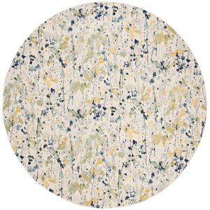 Safavieh Evoke 6'7&quot Round Rug in Ivory and Yellow