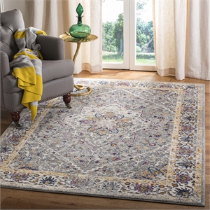 Safavieh Evoke 6'7&quot Square Rug in Gray and Yellow