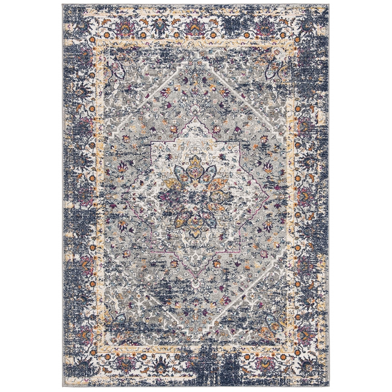 Safavieh Evoke 4' x 6' Rug in Gray and Navy