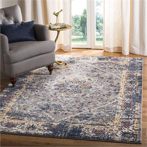 Safavieh Evoke 6'7&quot Square Rug in Gray and Navy