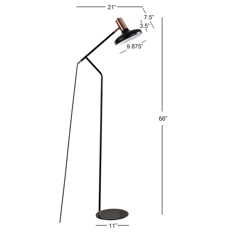 Safavieh Amia Floor Lamp in Copper and Black