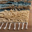 Safavieh Kenya 9' x 12' Hand Knotted Shag Wool Rug in Blue and Beige