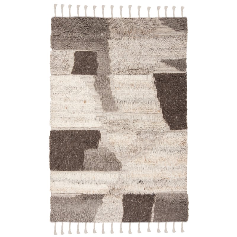 Safavieh Kenya 8' x 10' Hand Knotted Shag Wool Rug in Ivory