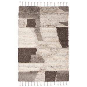 Safavieh Kenya 9' x 12' Hand Knotted Shag Wool Rug in Ivory
