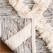Safavieh Kenya 6' x 9' Hand Woven Shag Wool Rug in Gray and Ivory