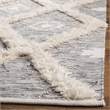 Safavieh Kenya 9' x 12' Hand Woven Shag Wool Rug in Gray and Ivory