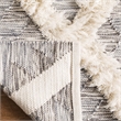 Safavieh Kenya 9' x 12' Hand Woven Shag Wool Rug in Gray and Ivory