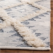 Safavieh Kenya 6' x 9' Hand Woven Shag Wool Rug in Silver and Ivory