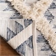 Safavieh Kenya 6' x 9' Hand Woven Shag Wool Rug in Silver and Ivory