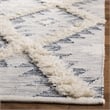 Safavieh Kenya 9' x 12' Hand Woven Shag Wool Rug in Silver and Ivory