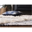 Safavieh Kenya 9' x 12' Hand Woven Shag Wool Rug in Silver and Ivory