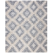 Safavieh Kenya 6' x 9' Hand Woven Shag Wool Rug in Blue and Ivory