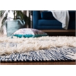 Safavieh Kenya 6' x 9' Hand Woven Shag Wool Rug in Blue and Ivory