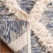 Safavieh Kenya 6' x 9' Hand Woven Shag Wool Rug in Blue and Ivory