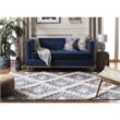Safavieh Kenya 8' x 10' Hand Woven Shag Wool Rug in Blue and Ivory