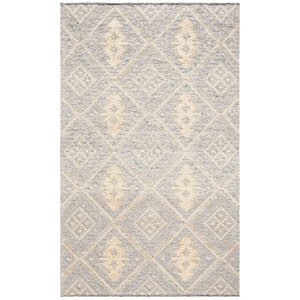 Safavieh Kenya 5' x 8' Hand Knotted Shag Wool Rug in Gray and Gold