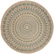 Safavieh Natural Fiber 8' Round Hand Woven Jute Rug in Aqua