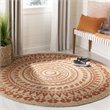 Safavieh Natural Fiber 3' Round Hand Woven Jute Rug in Orange