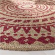 Safavieh Natural Fiber 6' Round Hand Woven Jute Rug in Fuchsia