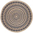 Safavieh Natural Fiber 3' Round Hand Woven Jute Rug in Royal Blue