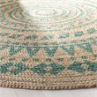 Safavieh Natural Fiber 3' Round Hand Woven Jute Rug in Teal