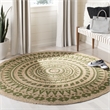 Safavieh Natural Fiber 3' Round Hand Woven Jute Rug in Green
