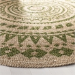 Safavieh Natural Fiber 3' Round Hand Woven Jute Rug in Green