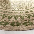 Safavieh Natural Fiber 8' Round Hand Woven Jute Rug in Green