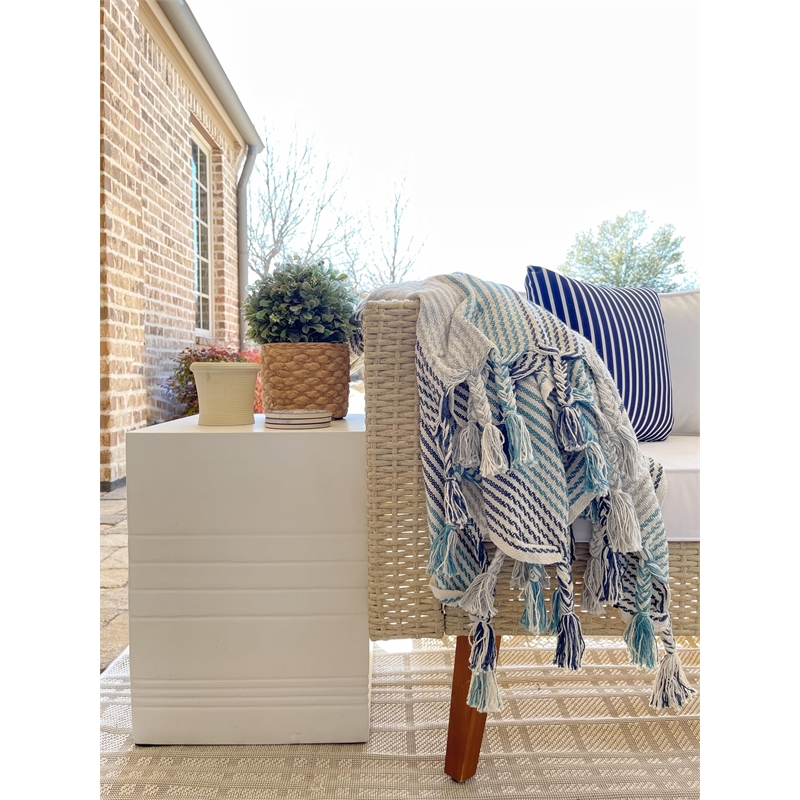 Safavieh Brenton Throw in Blue and White