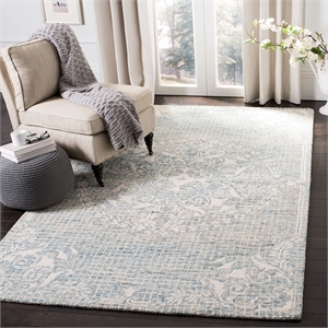 Safavieh Abstract 6' x 9' Hand Tufted Wool Rug in Light Blue