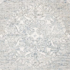 Safavieh Abstract 6' Square Hand Tufted Wool Rug in Light Blue