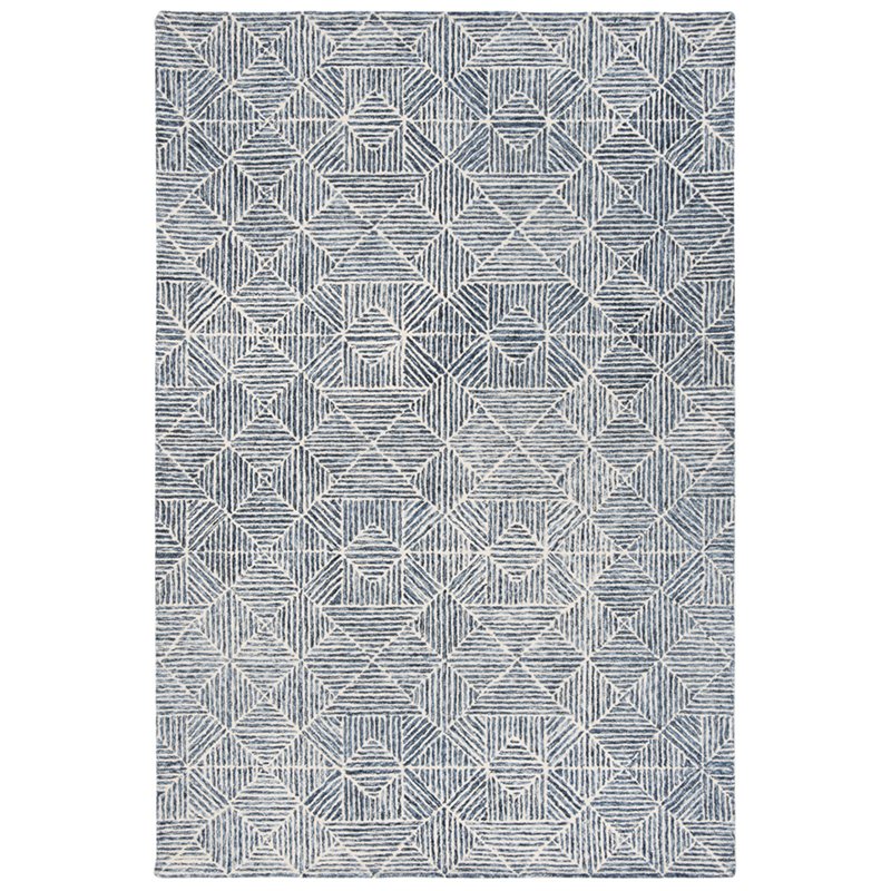 Safavieh Abstract 6' x 9' Hand Tufted Wool Rug in Blue