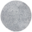 Safavieh Abstract 6' Round Hand Tufted Wool Rug in Blue