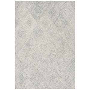 Safavieh Abstract 4' x 6' Hand Tufted Wool Rug in Gray