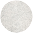 Safavieh Abstract 6' Round Hand Tufted Wool Rug in Gray