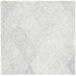 Safavieh Abstract 6' Square Hand Tufted Wool Rug in Gray