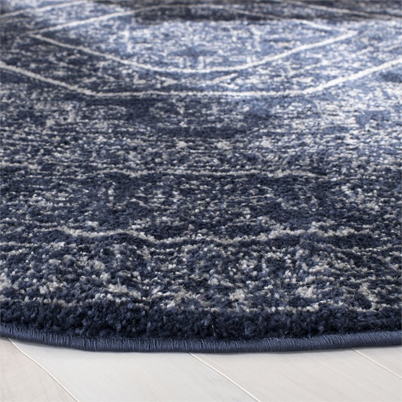Safavieh Adirondack 8' Round Rug in Navy and Ivory