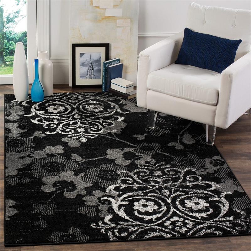Safavieh Adirondack 6' Round Rug in Navy and Silver