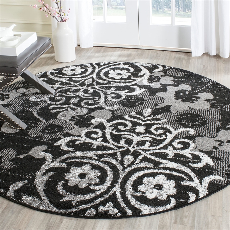 Safavieh Adirondack 6' Round Rug in Navy and Silver