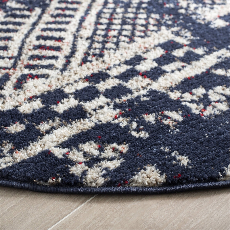 Safavieh Adirondack 6' Round Rug in Navy and Light Gray