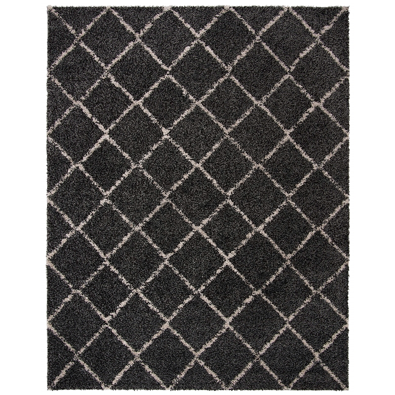 Safavieh Arizona 8' x 10' Shag Rug in Anthracite and Beige