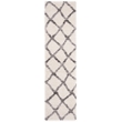 Safavieh Berber 2' x 8' Shag Runner Rug in Ivory and Gray