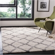 Safavieh Berber 4' x 6' Shag Rug in Ivory and Gray