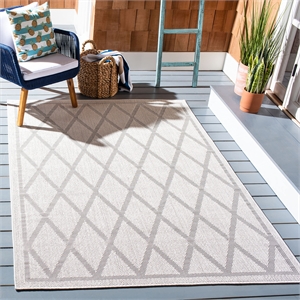 Safavieh Bermuda 2' x 8' Runner Rug in Ivory and Light Gray