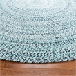 Safavieh Braided 3' Round Hand Woven Rug in Aqua and Ivory