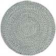 Safavieh Braided 4' Round Hand Woven Rug in Aqua and Ivory